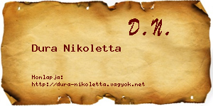 Dura Nikoletta névjegykártya