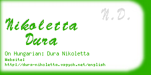 nikoletta dura business card